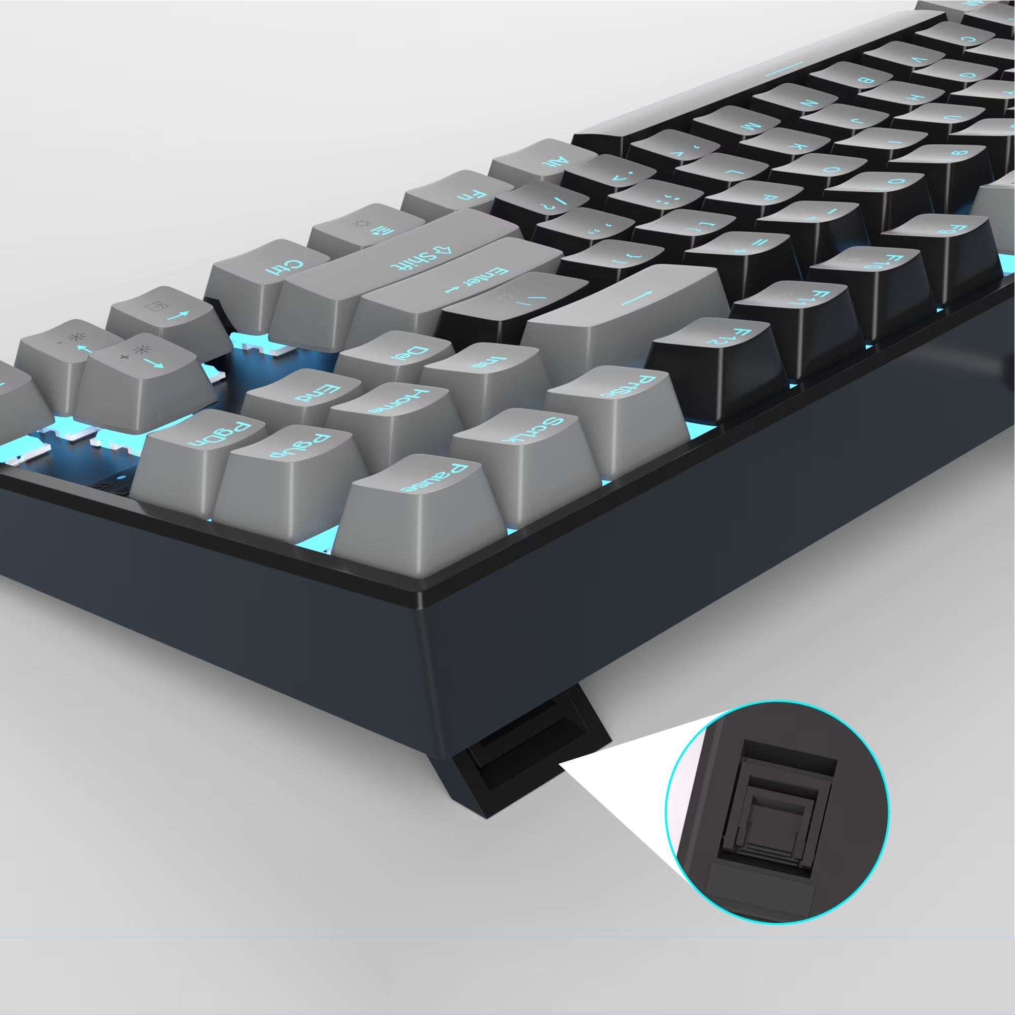 75% Mechanical Gaming Keyboard, Blue Switch, LED Blue Backlit, 87 Keys Compact TKL Wired Keyboards