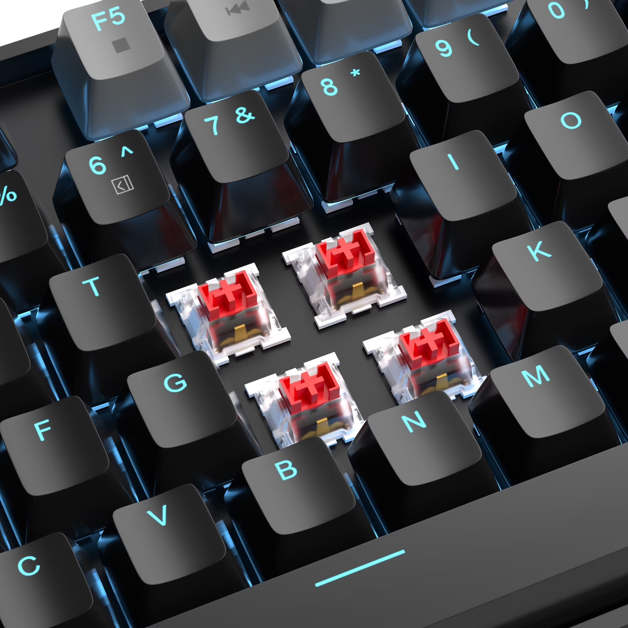 75% Mechanical Gaming Keyboard, Blue Switch, LED Blue Backlit, 87 Keys Compact TKL Wired Keyboards