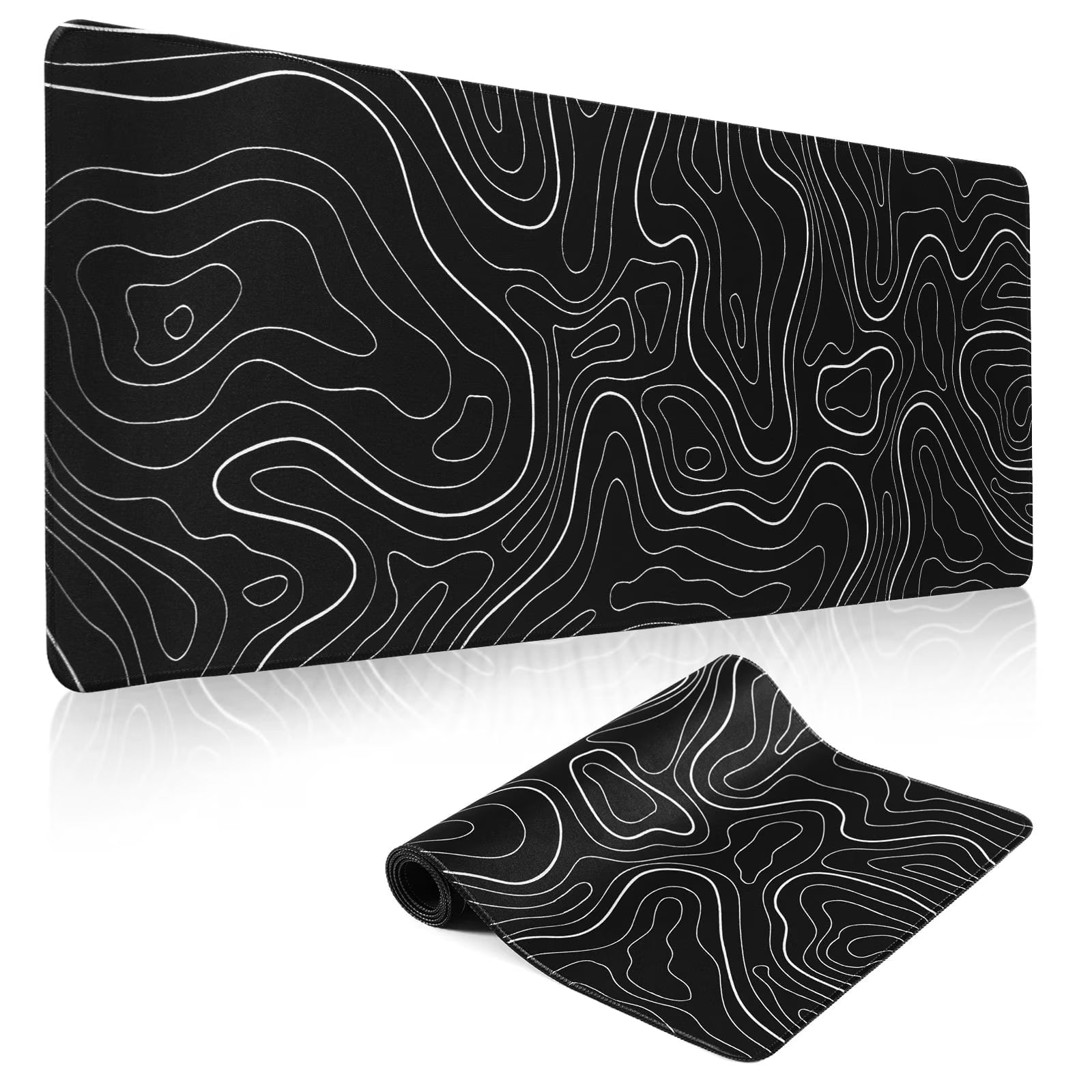 Mouse Pad Gaming Mousepad 31.5 X 11.8 X0.12In Large Mouse Pad for Keyboard and Mouse with Anti-Slip Rubber Base, Keyboard Pad XL Mouse Mat for Home and Office（Black)