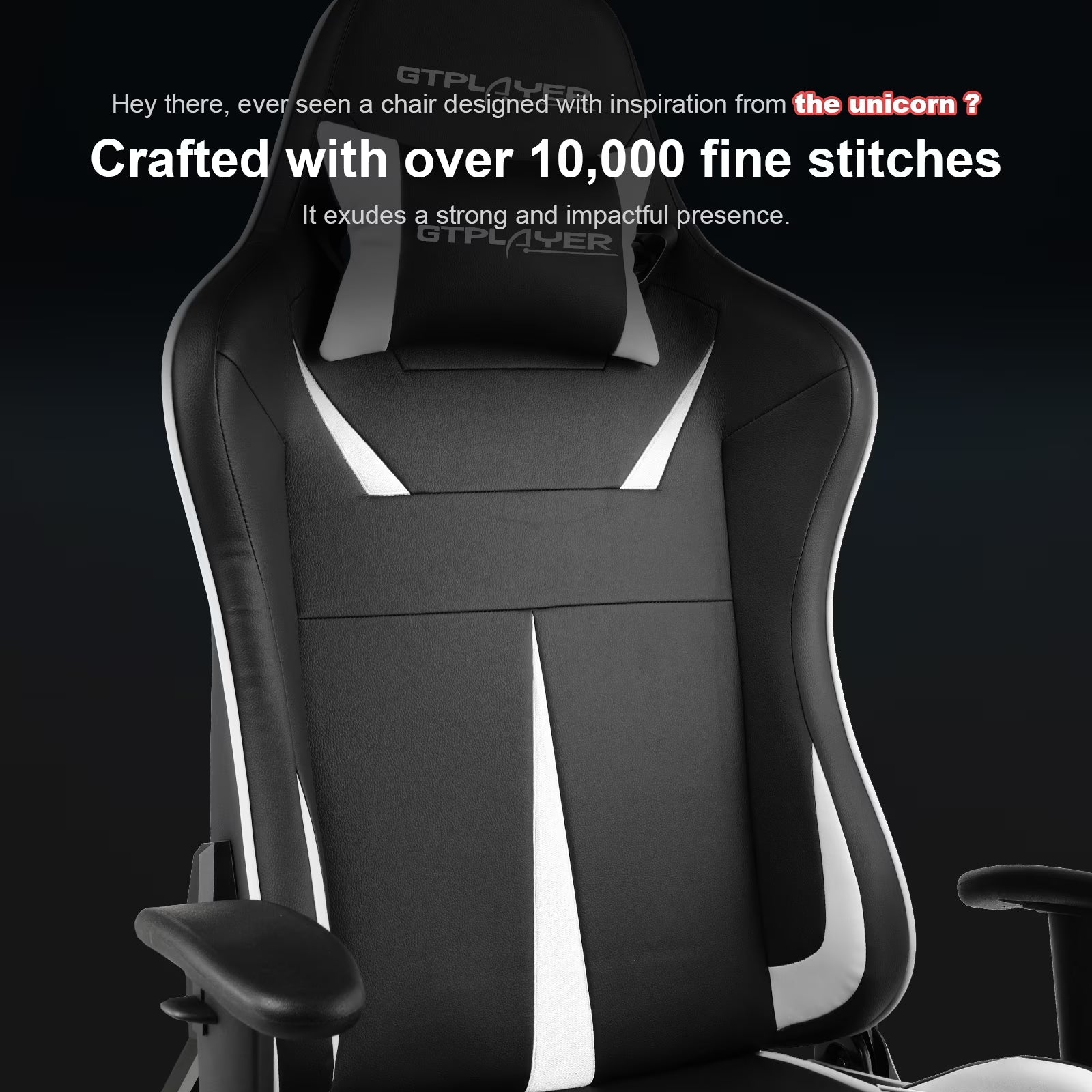 GTRACING Music Gaming Chair with Footrest Ergonomic Reclining PU Leather Office Chair, White